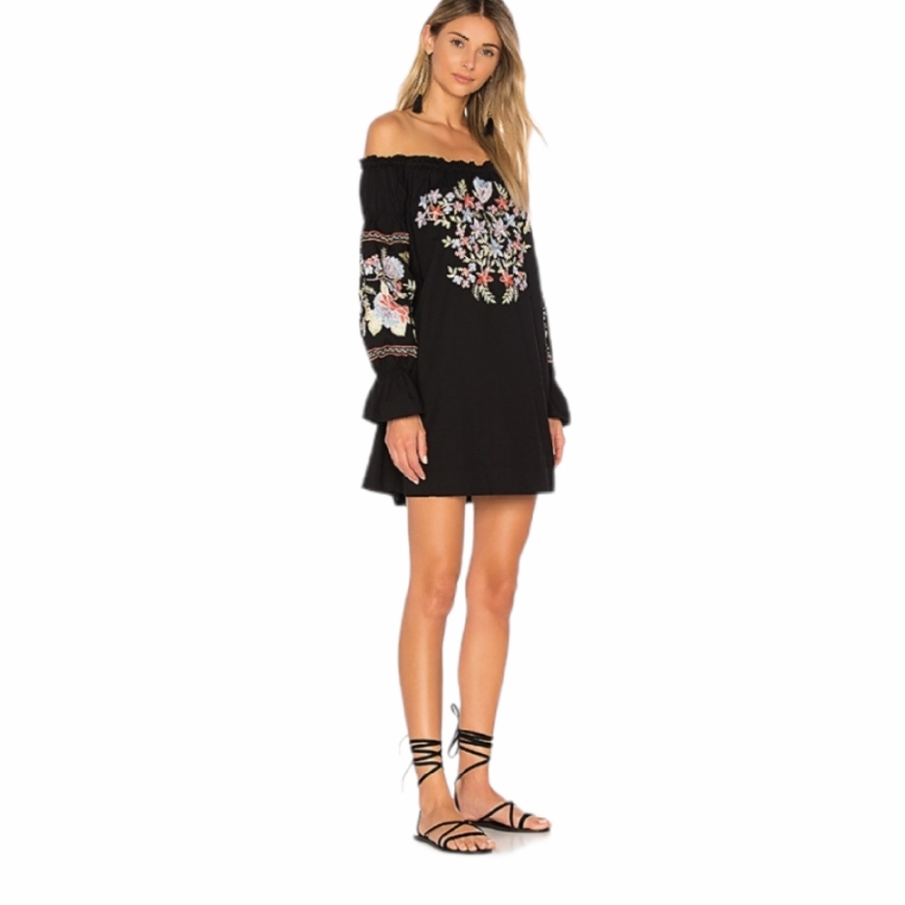 Free People Fleur du Jour Embroidered Mini Dress